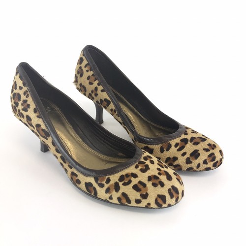 Zara Talla 36/UK3 Estampado Animal Marrón Cuero Slip On Gatito Tacones  Tribunal Zapatos | eBay