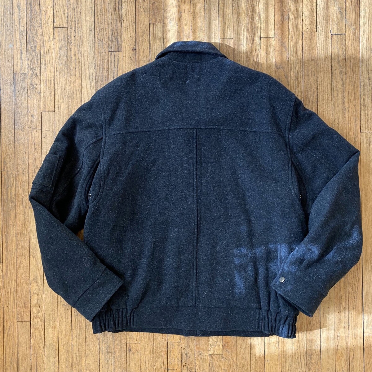 Columbia Wool Coat Jacket Full Zip Lined Men's Size XL Charcoal