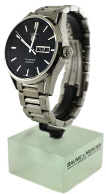 TAG Heuer Carrera Calibre 5 Black Dial 41mm Automatic Watch stainless  Bracletet