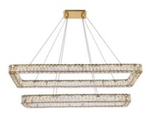 Crystal Chandelier Goldish Kitchen Island Dining Room LED Light Fixture 50"