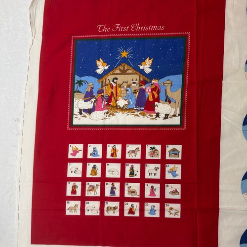 Nativity Advent Calendar Christmas Panel Vintage Cotton Quilt Fabric #115 - Picture 2 of 7