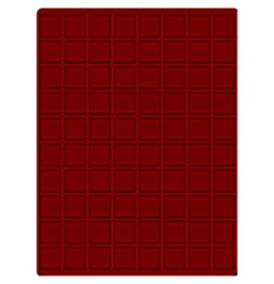 LINDNER-2780E-Velourseinlagen-Tableaus-Dunkelrot-80x-quadratische-Fächer-24mm