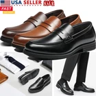 Men Loafer Shoes Dress Shoes Slip-on Penny Business Formal Lightweight Shoes US