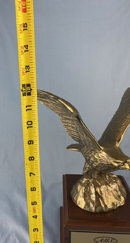 Golf Trophy Eagle Flying Wooden Base Interchangeable Parts Medium Size 12 Inches - Picture 6 of 9