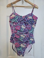 Love Your Assets By Sara Blakely Spanx One Piece Swimsuit Women’s L Paisley