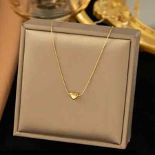 Elegant And Delicate Heart-shaped Pendant Design Of 18K Gold Plated Stainless