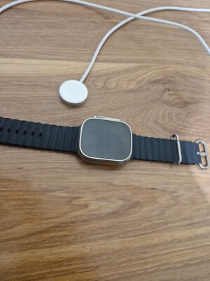 Apple Watch Ultra 49mm Titanium Case with Midnight Ocean Band, One Size (GPS...
