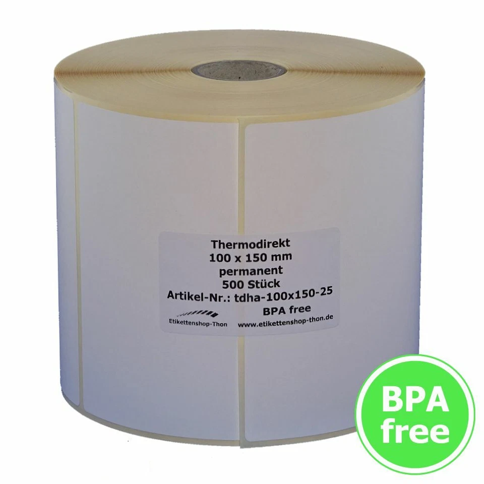 ETIKETTENSHOP THON Thermo Etiketten auf Rolle - 100 x 150 mm - 500 Stück - für DHL, GLS, UPS