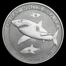 2014 Australia Great White Shark Silver Coin in Coin Capsule RARE