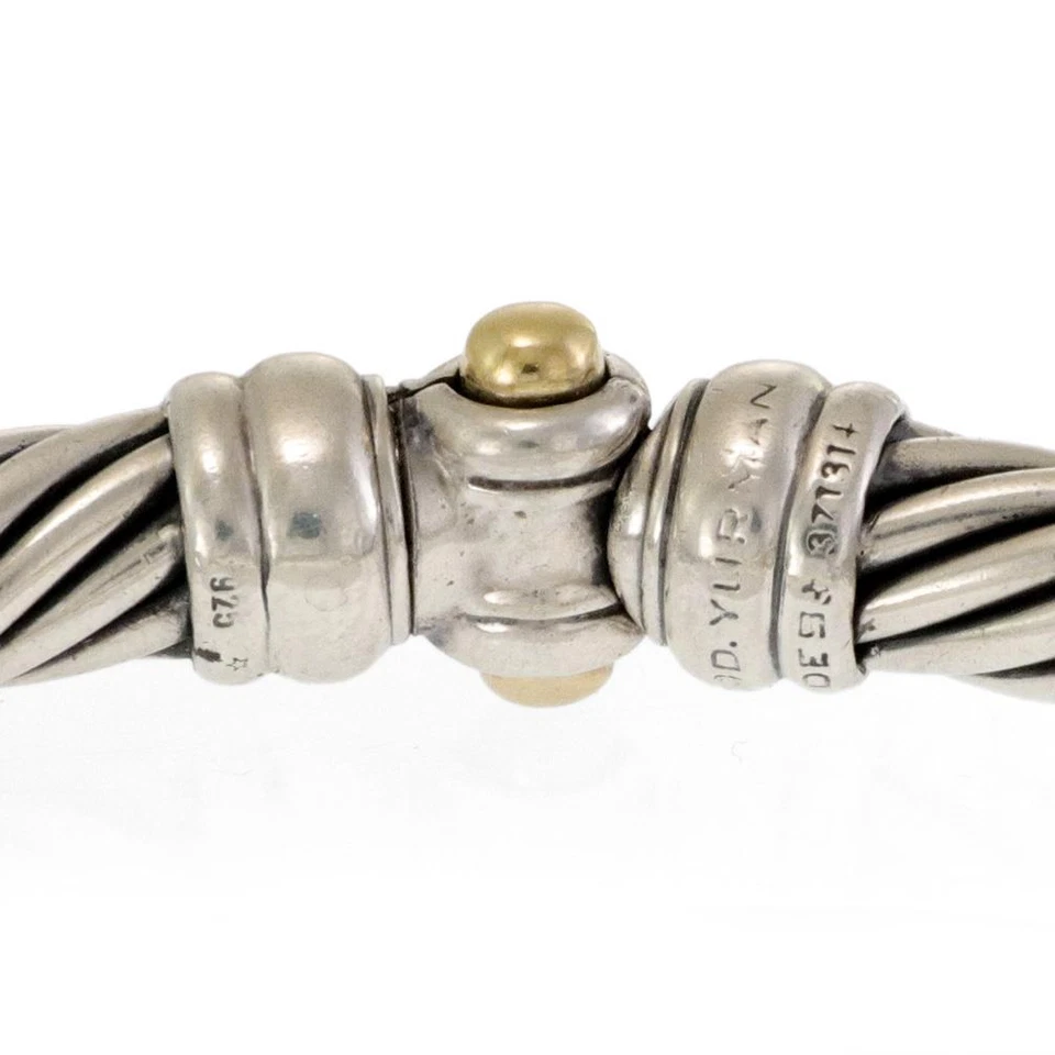 David Yurman Diamond Sterling Yellow Gold 14k Cable Bracelet LIQUIDATION - Image 3 of 4