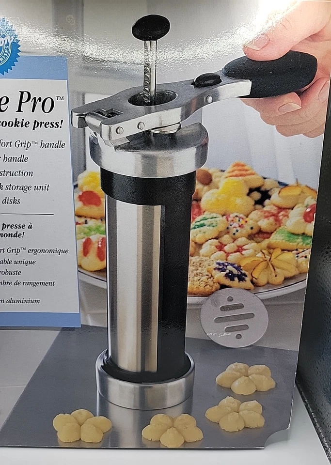 Prensa Wilton Cookie Pro - con 10 discos de decoración - agarre cómodo, bomba, almacenamiento Foto 3 de 4
