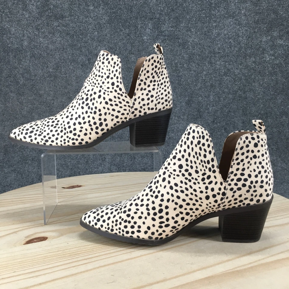 Journee Collection Booties Womens 9 Lola Cut Out Black Faux Leather Animal Print - Image 2 of 4