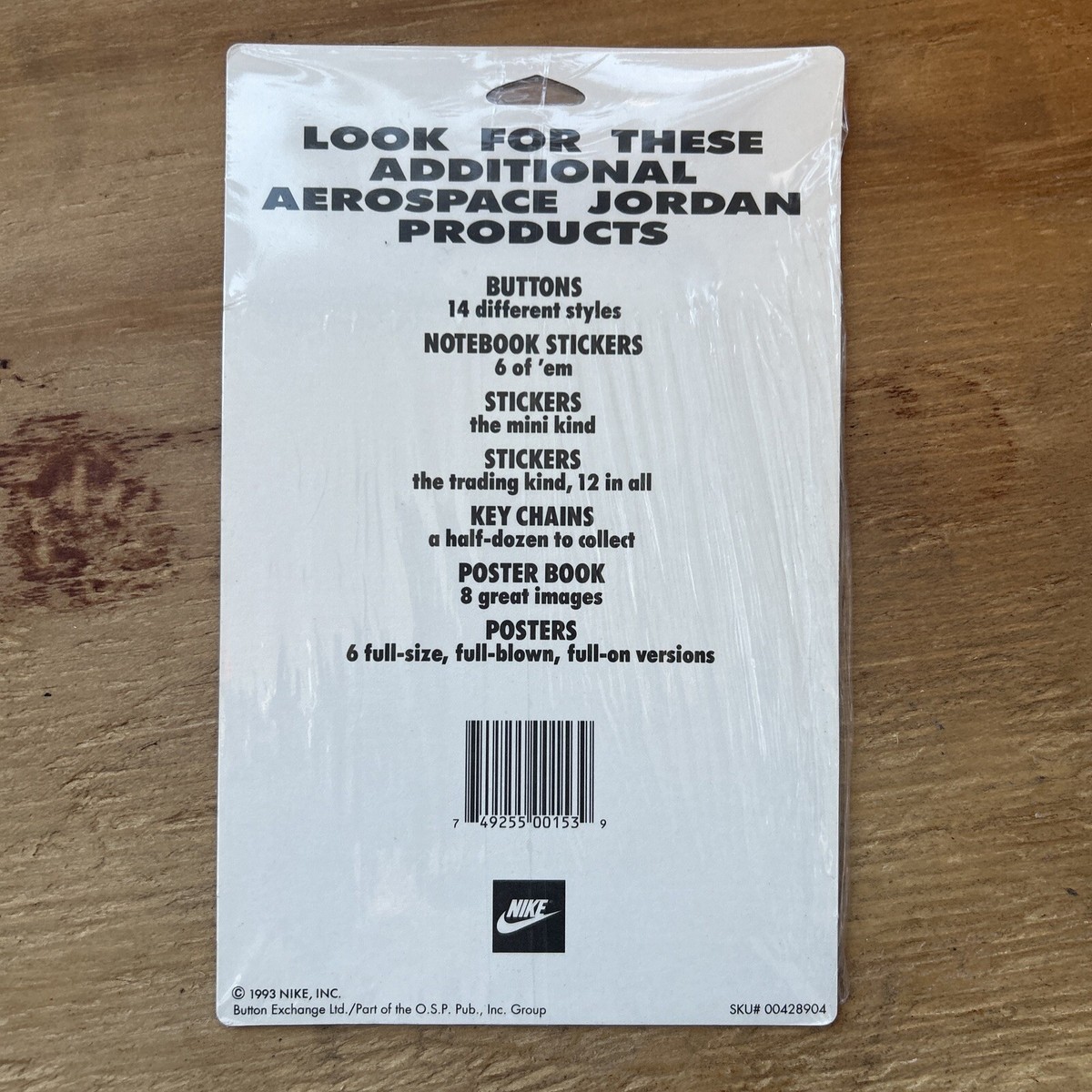 Nike Aerospace Mini Sticker Sheet 1993 Michael Jordan Looney Tunes