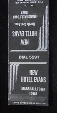 1940s New Hotel Evans Dial 5597 North 3rd Ave. Marshalltown IA Marshall Co MB