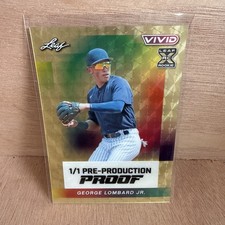 2025 Leaf Vivid Baseball George Lombard Jr Super Prismatic Gold Proof 1/1
