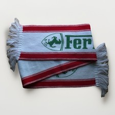 Vintage Ferrari Red White Green Knit Scarf 42x6” Unisex