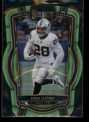2022 Panini Select #250 Josh Jacobs Neon Green Prizm Die Cut 50/299