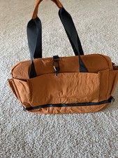 Orange Duffel Sport Gym Tote Bag with Shoes Compartment for Women