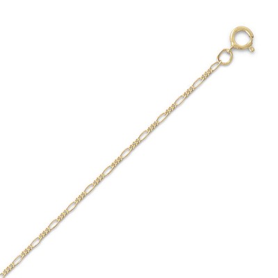 Gold Plated 14/20 Gold Filled Figaro Chain Necklace - Holiday Gift, Birthday | L