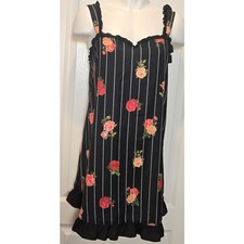 Betsey Johnson floral stripe nightgown slip dress no size