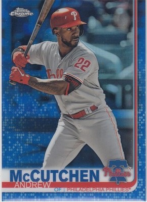 2019 Andrew McCutchen Topps Chrome BLUE REFRACTOR /150 - #77 Pirates Phillies