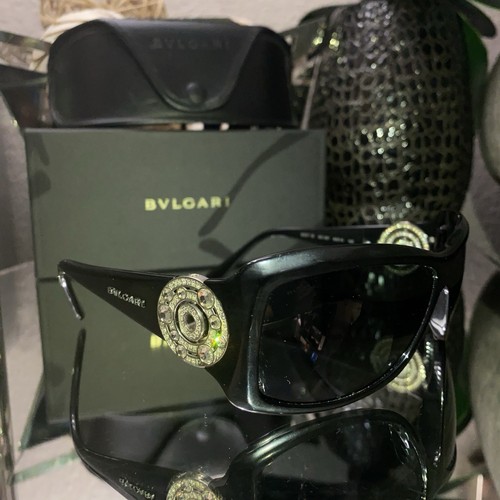 Bvlgari Sunglasses 8007-B Black Swarovski Crystal Limited Edition VERY RARE! - Picture 10 of 22