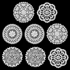 8PCS Vintage Lace Doilies for Tables,Round Crochet Doilies Lace Cotton,Crochet P