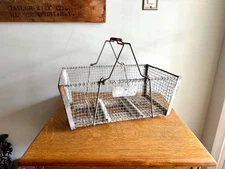 Antique Wire Basket With Two Handles | Display Wire Backet With Wooden Bottom