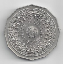 Australien 50 Cent, 1977 25. Jahrestag - Beitritt von Elizabeth II 1