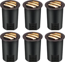 [6 Pack]CLOUDY BAY 9W Low Voltage Landscape Lights,LED Well Lights,Grated Top,12