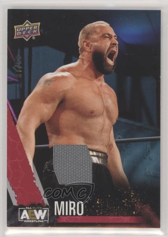 2021 Upper Deck AEW All Elite Wrestling Red Memorabilia 7/50 Miro Rookie RC zy6