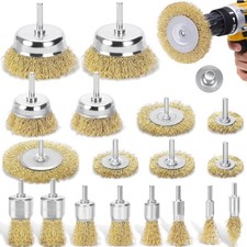 Drahtbürste Bohrmaschine 18tlg Stahl Messing Reinigen Polieren Rost Entfernen