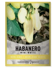 White Habanero Pepper Seeds for Planting - 80+ Heirloom Non-GMO Habanero Pepp...