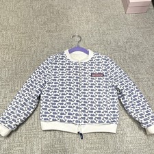 Vineyard Vines Reversible Whale Print Jacket White Blue Size S K0616