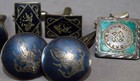 LOT 5 VINTAGE STERLING SILVER CUFFLINKS FOUR SIAM THAILAND & ONE MEXICO 41 GRAMS — photo 4