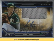 2015 Topps Strata Clearly Authentic Relics Blue 59/99 Sonny Gray Auto READ 8k4