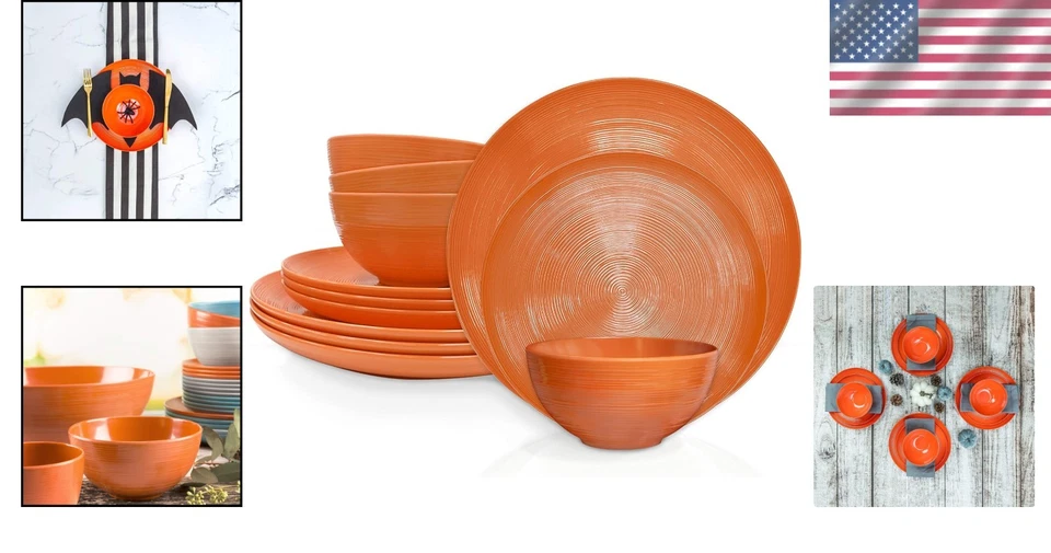 American Conventional Melamine Dinnerware Set - 12 Pieces - Image 2 of 4