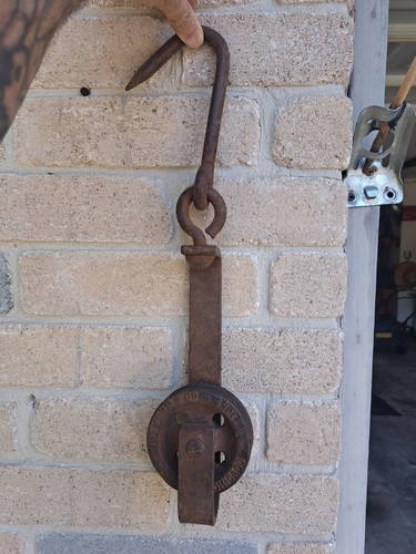 Antique Cast Iron St John & Co Pulley, Retro Steampunk Decoration 