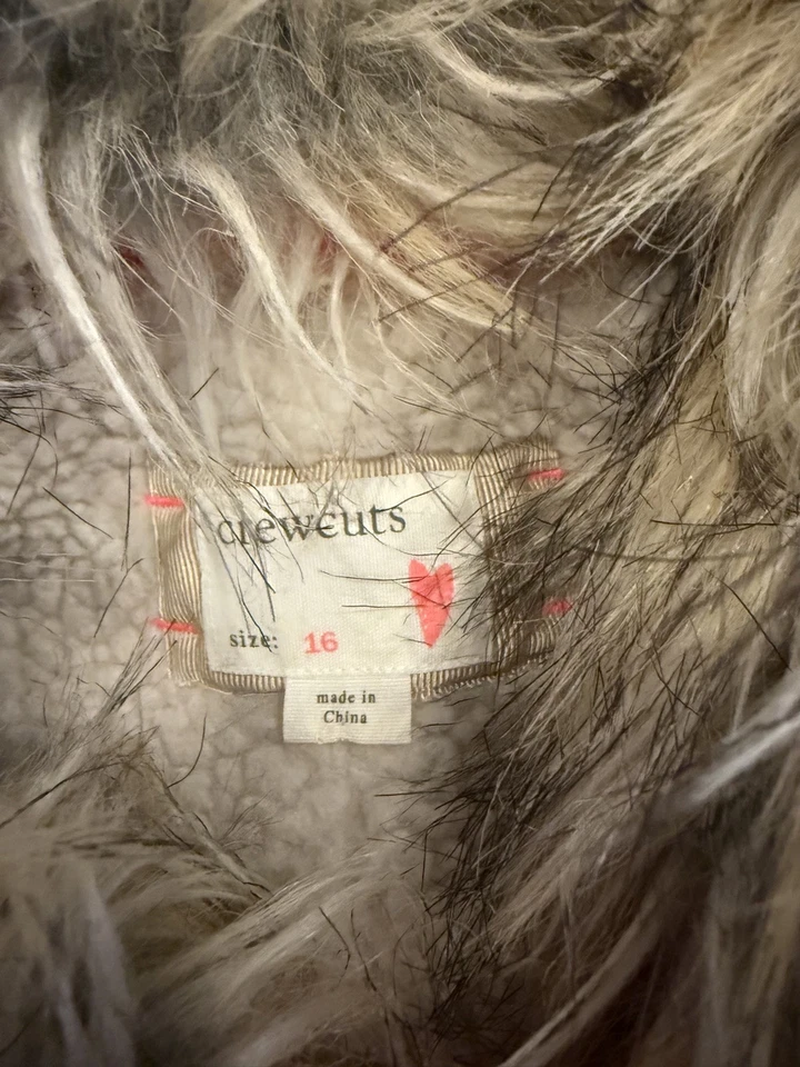 J экипажа Crewcuts девочек замок искусственного меха воротник пальто оранжевый размер 16 - Изображение 4 из 4