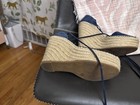 Vince Women's Suede  Toe Espadrille Wedge Heel Sandals  Navy Size 7 1/2 Airlia — photo 4