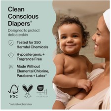 Honest Clean Conscious Diapers, 78 Count, Size 1, 8-14 lbs