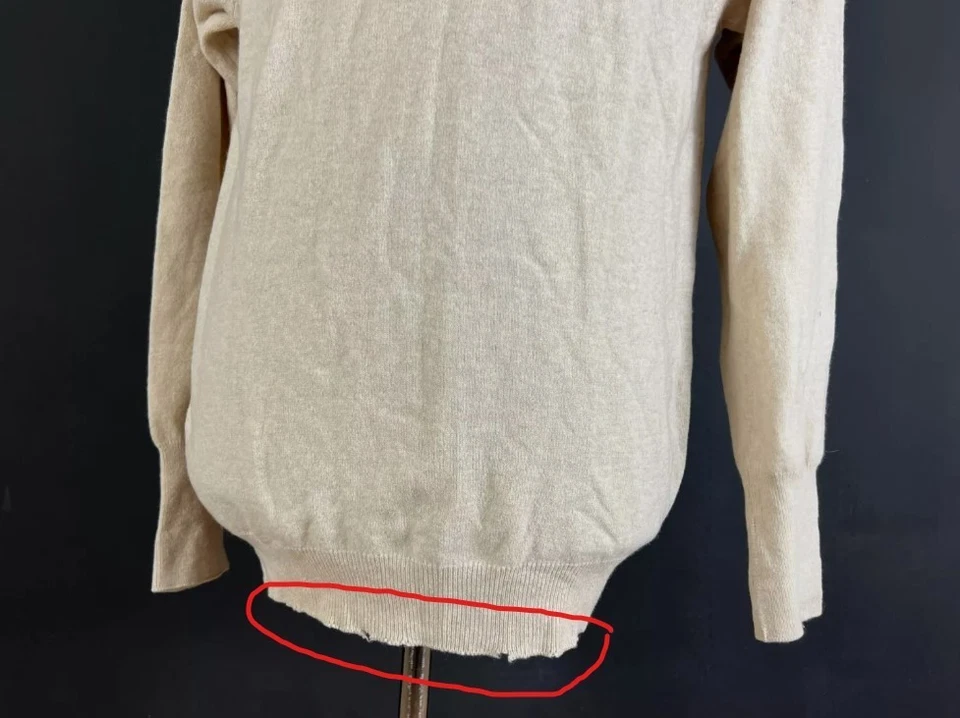 Peter Scott Herren Pullover Beige Langarm Pulli Kragen Wolle Größe 44 - Bild 3 von 4