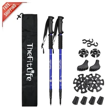 Ultralight Nordic Walking Poles with Anti-Shock & Quick Lock - 73” Max Height