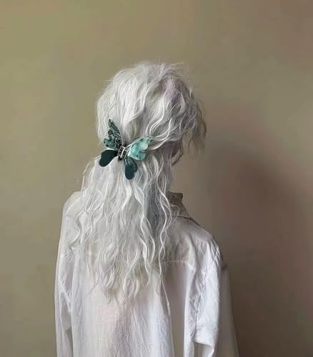 Pearlescent Turquoise Medium Butterfly Hair Clips