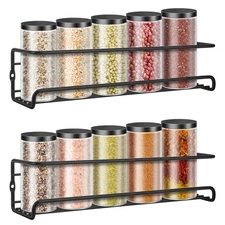 Wall Mounted Spice Rack, Hanging Spice Organizers, Kitchen Condiments Storage...
