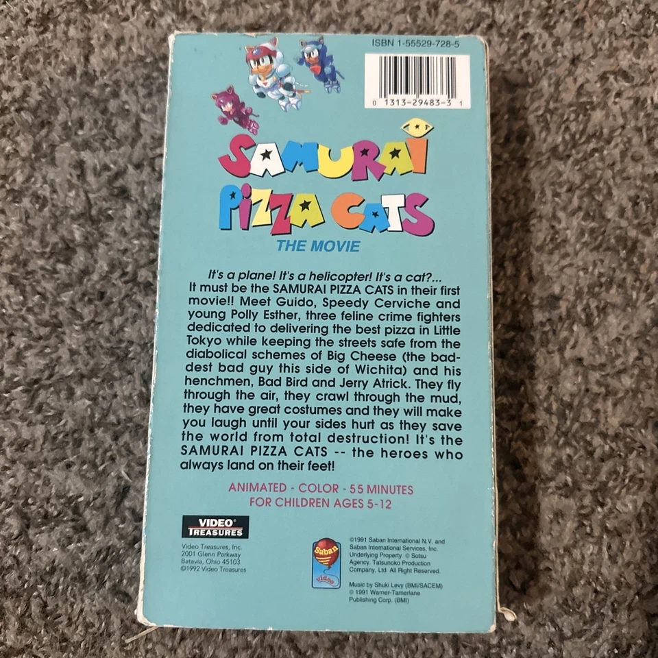 SAMURAI PIZZA CATS The Movie VHS, Dated 1991 Saban  - Image 3 of 4