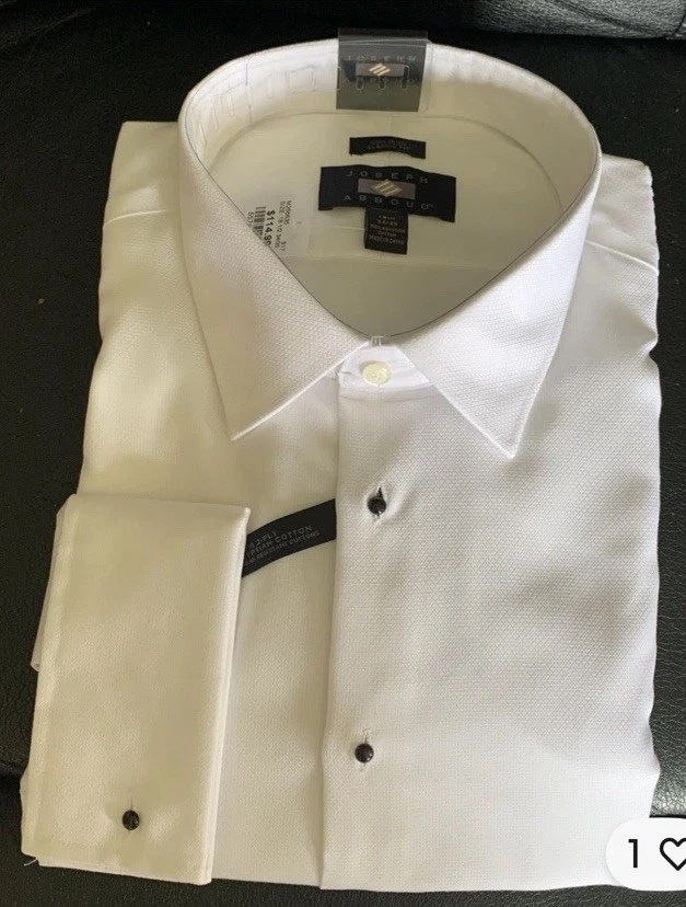 joseph abboud white slim fit tuxedo dress shirt Joseph Abboud French Cuff Dress Shirts for Men for sale