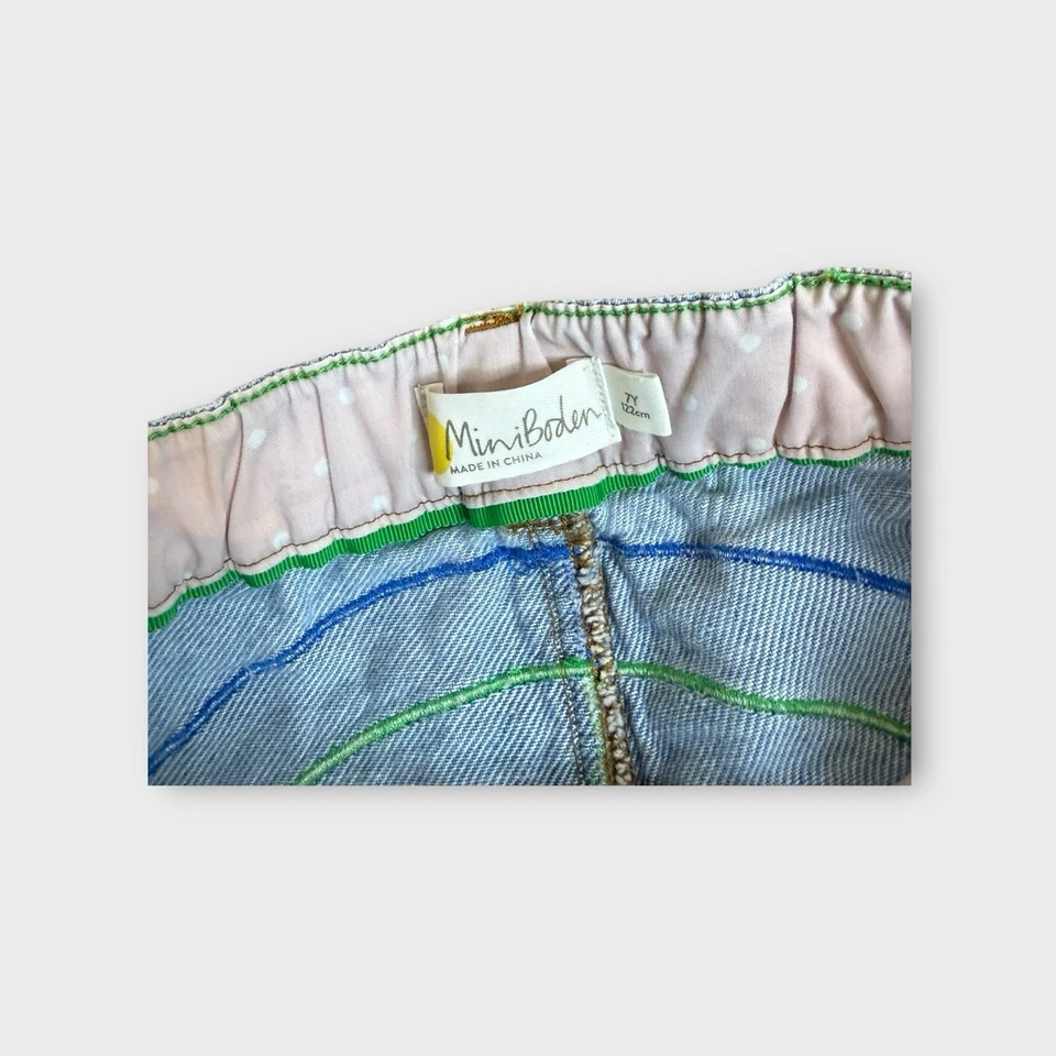 Мини Boden Rainbow назад аппликация света стирка широкие джинсы - Изображение 2 из 4