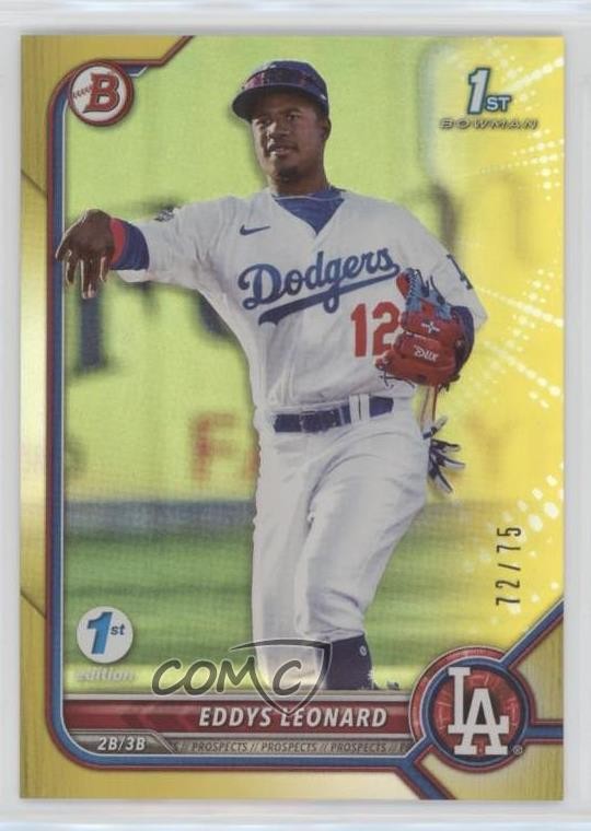 2022 Bowman 1st Edition Yellow Foil 72/75 Eddys Leonard #BPPF-57 1yj