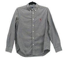Ralph Lauren Boys Button Down Shirt Large 14-16 Gingham Church Wedding Pictures
